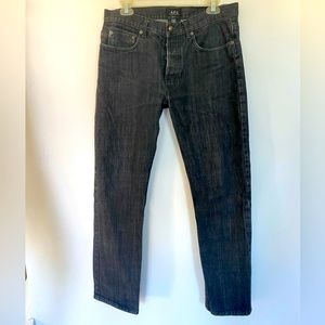 A.P.C black jeans Rue de Fleures Paris cigarette straight leg jeans size 32